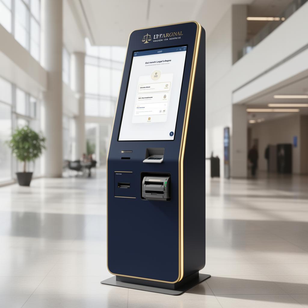 PleaPoint Nexus smart legal kiosk deployed in a public building